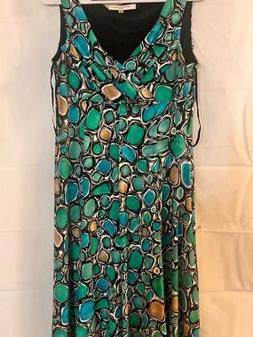 Evan Picone Black Dress with Ivory Label Detail